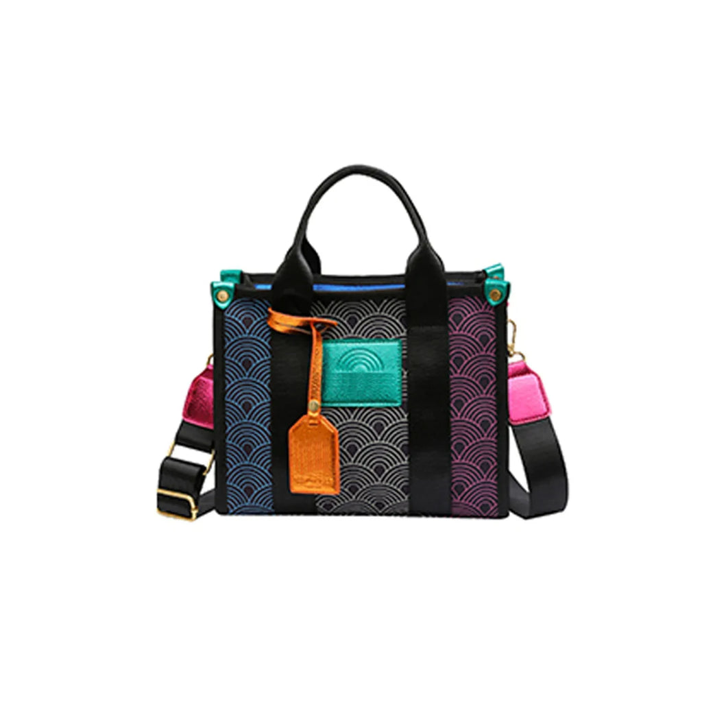 Women's K-G Gradient Stitching Fashion Tote Bag Shoulder Bags Crossbody Bag Ladies CrossBody Handbag Bags Black Small And Large