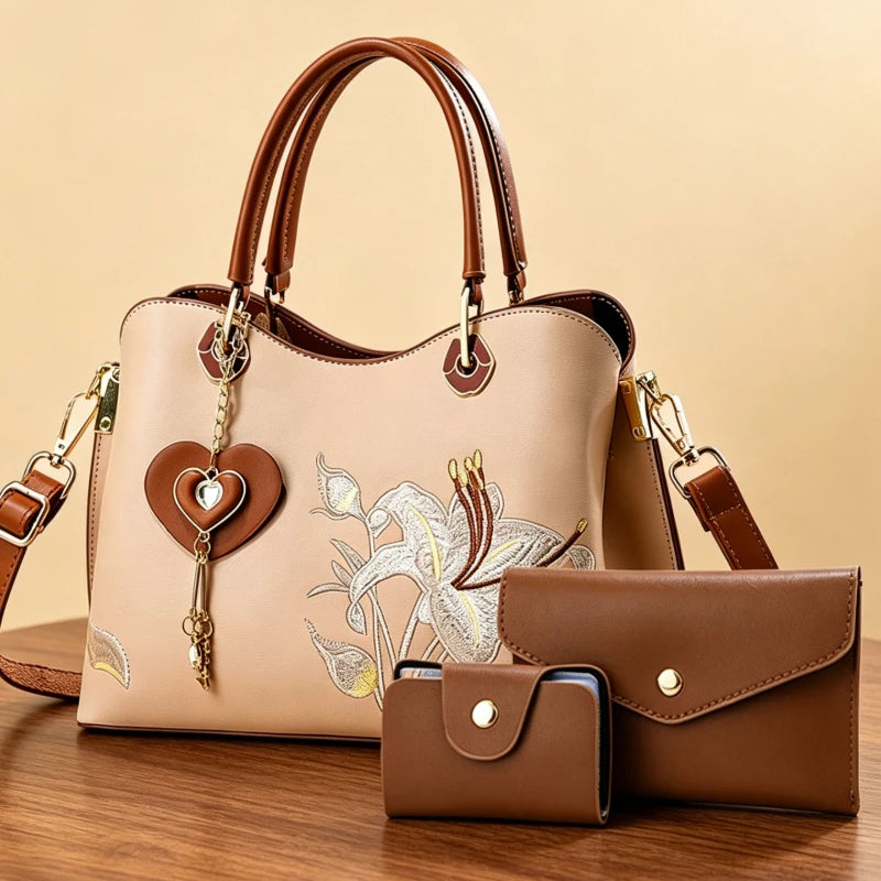 Chinese-style embroidered handbags for women, light luxury versatile embroidered shoulder bags for ladies