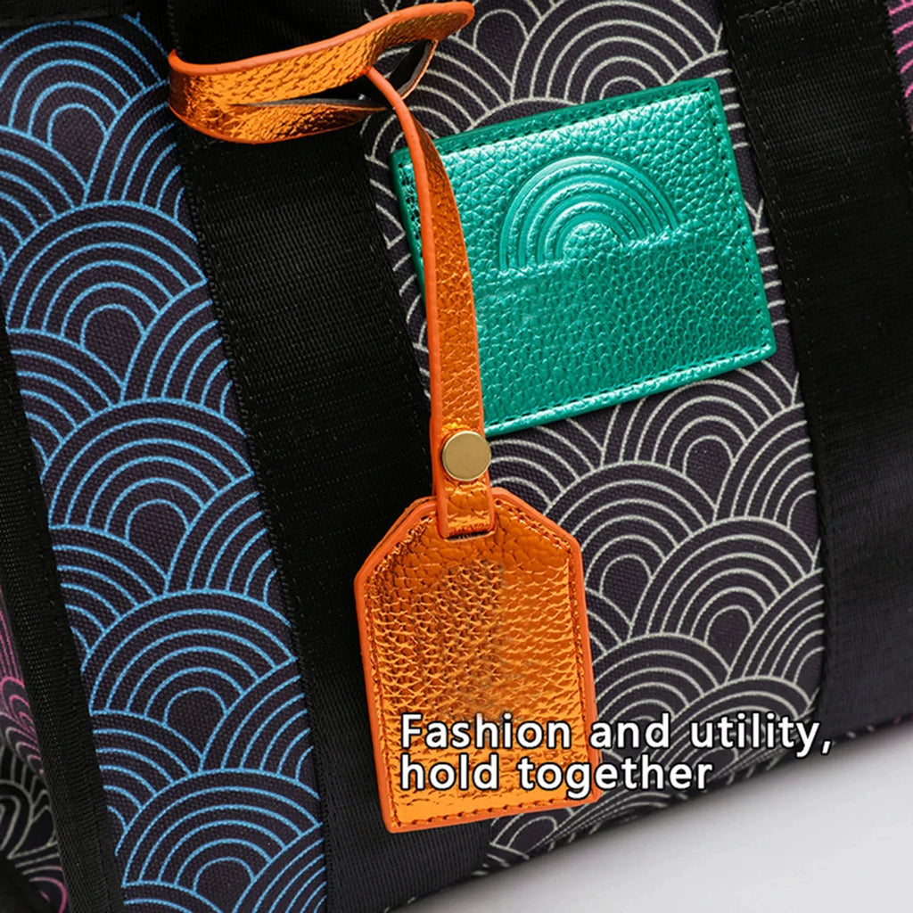 Women's K-G Gradient Stitching Fashion Tote Bag Shoulder Bags Crossbody Bag Ladies CrossBody Handbag Bags Black Small And Large