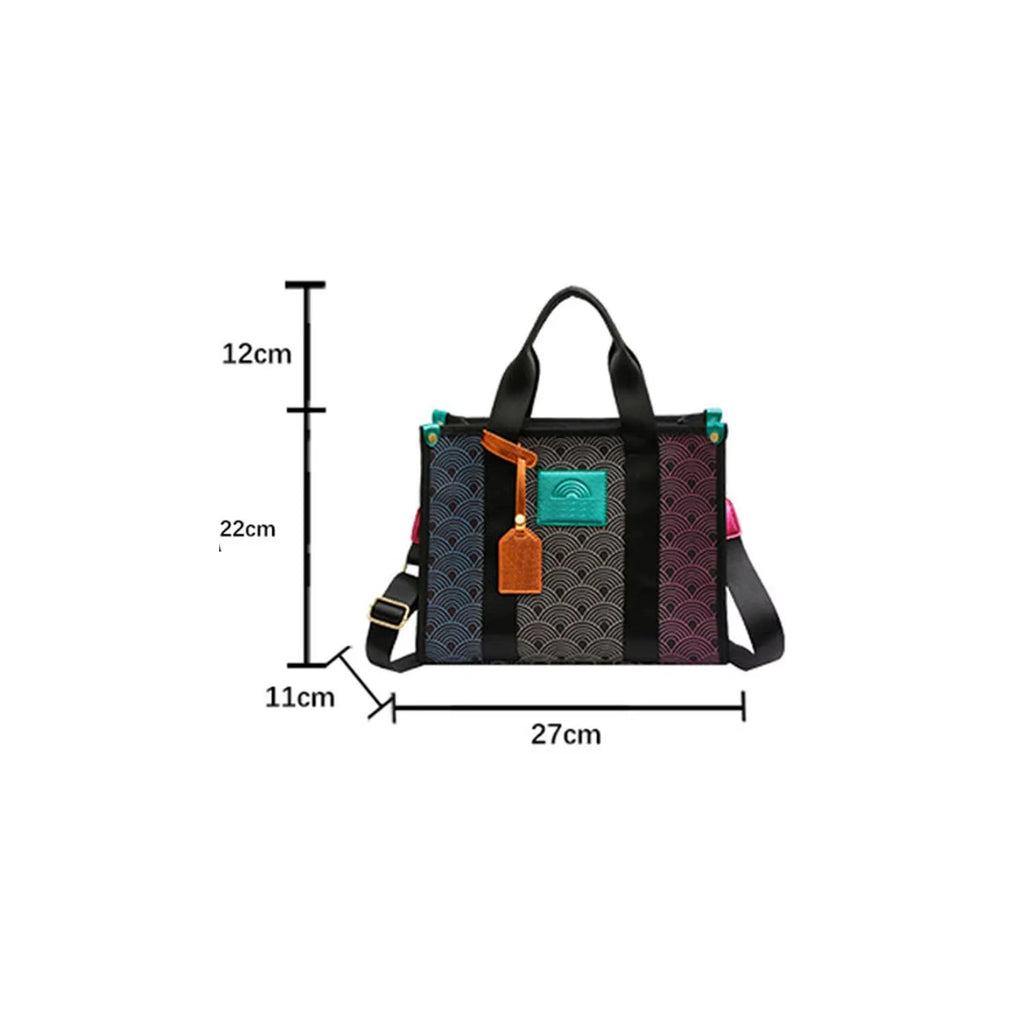 Women's K-G Gradient Stitching Fashion Tote Bag Shoulder Bags Crossbody Bag Ladies CrossBody Handbag Bags Black Small And Large