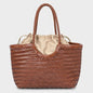 Brand Hand-woven Tote Bag French Genuine Leather Large Vegetable Basket Bag With Woven Inner Pocket Shoulder Underarm Tote Bag