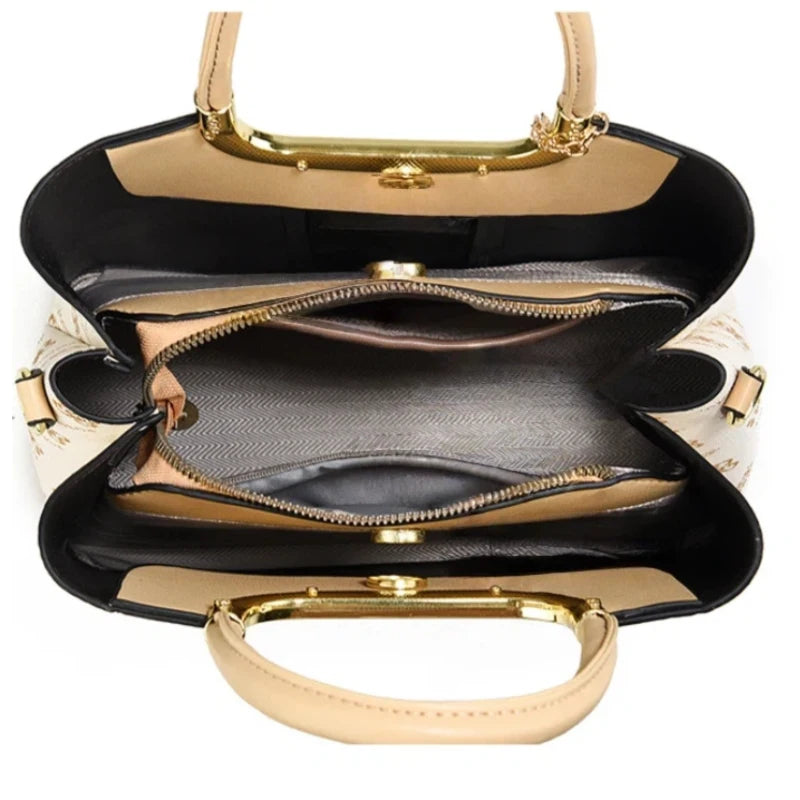Light Luxury High-End Printed Handbags for Women, 3-Piece Ladies Bag Set, Versatile Women's Bags for Commuting and Daily Leisure