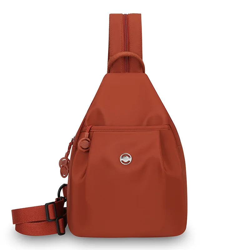 Women's Lightweight Mini Backpack, Oxford Cloth Chest Bag with Anti-theft Function, Simple Stylish Versatile Convertible Daypack