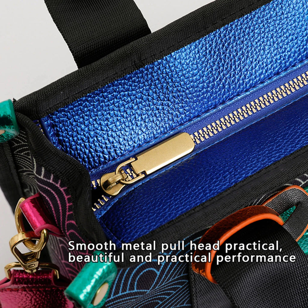 Women's K-G Gradient Stitching Fashion Tote Bag Shoulder Bags Crossbody Bag Ladies CrossBody Handbag Bags Black Small And Large