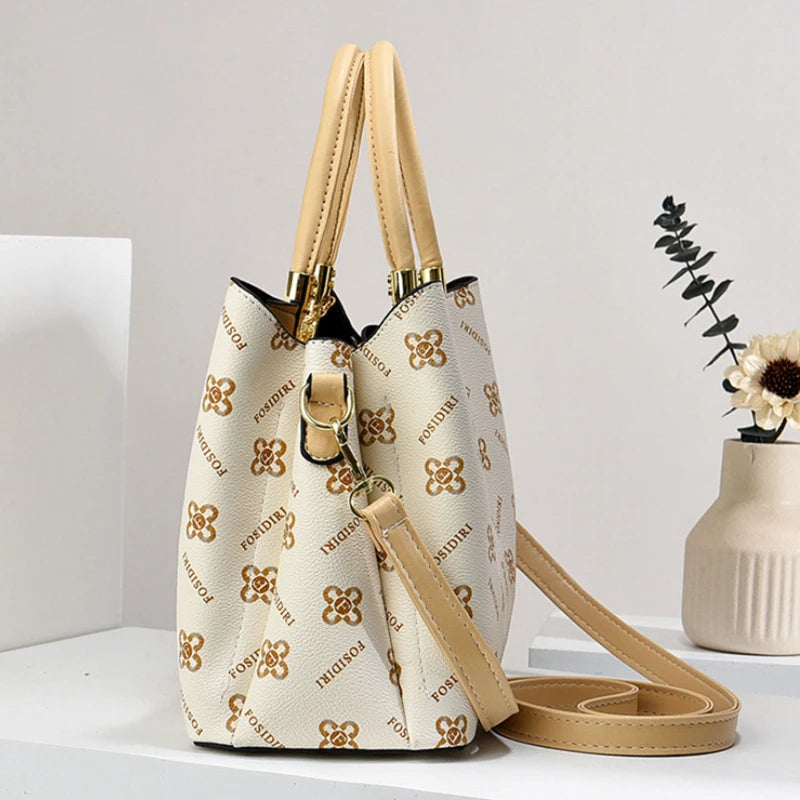 Light Luxury High-End Printed Handbags for Women, 3-Piece Ladies Bag Set, Versatile Women's Bags for Commuting and Daily Leisure