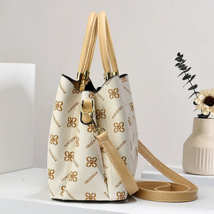 Light Luxury High-End Printed Handbags for Women, 3-Piece Ladies Bag Set, Versatile Women's Bags for Commuting and Daily Leisure