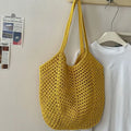 Women's Shoulder Bags Casual Straw Wicker Woven Ladies Tote Messenger Shopping  Bag Leisure Large Capacity Cotton Woven Bag