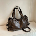 Retro Oil Wax Faux Leather Tote Bag Large Capacity Handbag Shoulder Bag  Adjustable Strap Crossbody Bags Satchel Purse for Daily