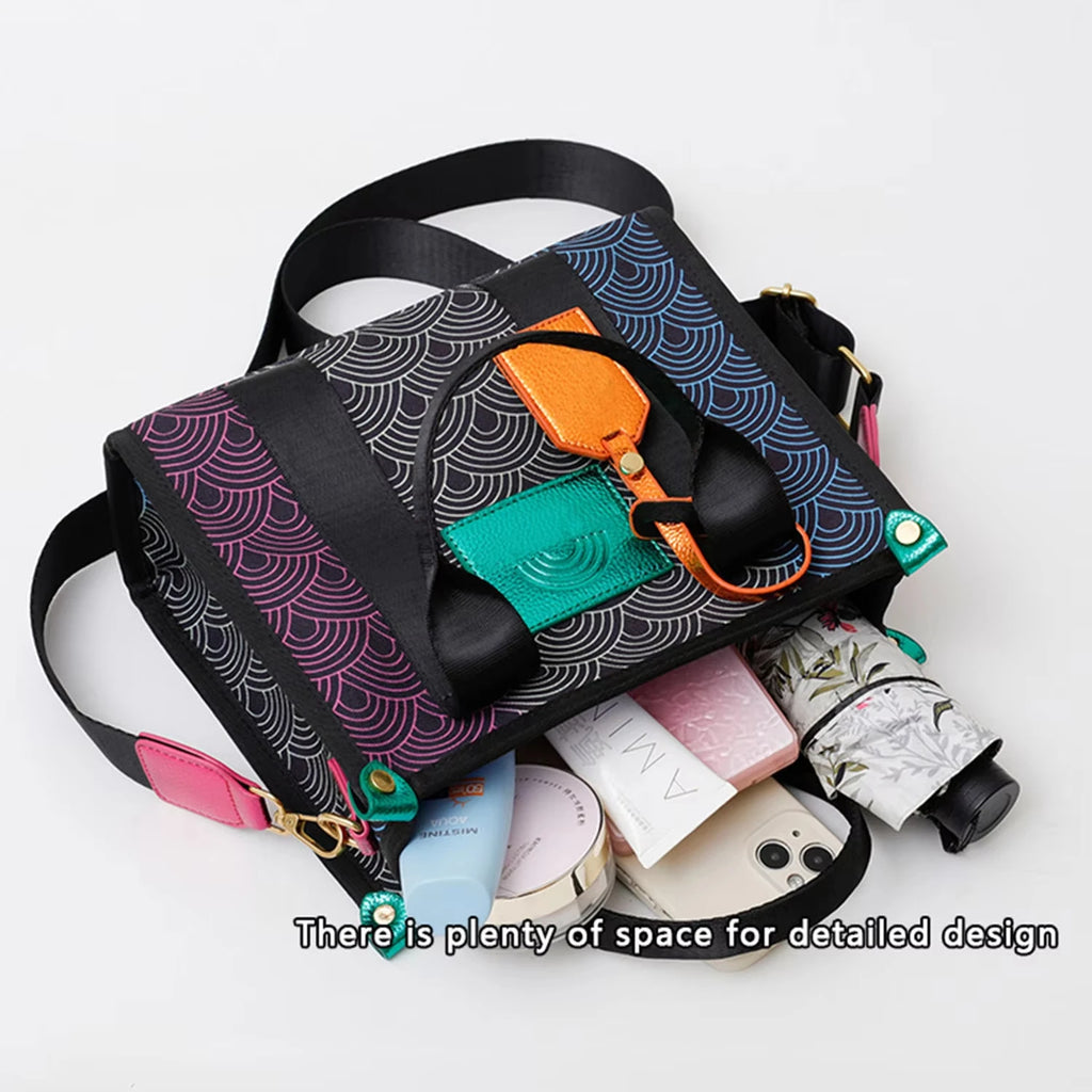 Women's K-G Gradient Stitching Fashion Tote Bag Shoulder Bags Crossbody Bag Ladies CrossBody Handbag Bags Black Small And Large