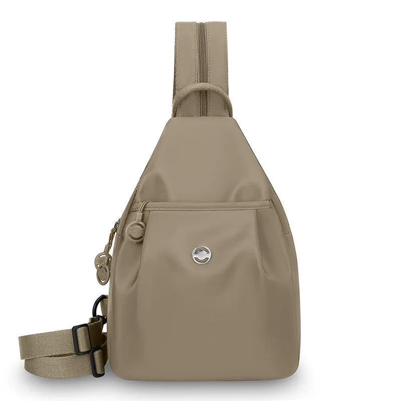 Women's Lightweight Mini Backpack, Oxford Cloth Chest Bag with Anti-theft Function, Simple Stylish Versatile Convertible Daypack