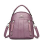 4 In 1 Leather Backpacks Multifunction Female Shoulder Bag Fashion Ladies Small Backpack Travel Bags for Girls New Messenger Sac