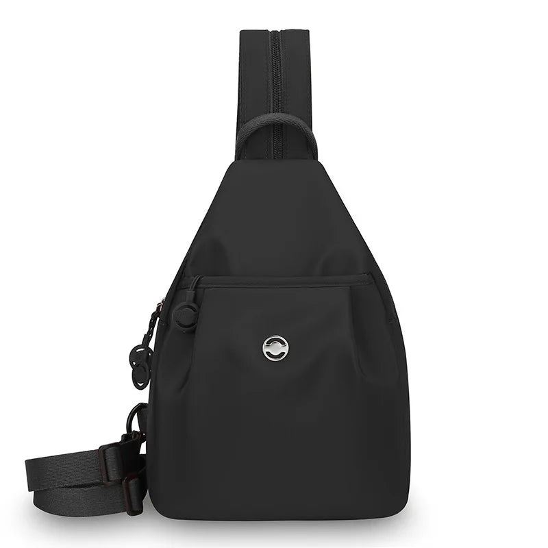 Women's Lightweight Mini Backpack, Oxford Cloth Chest Bag with Anti-theft Function, Simple Stylish Versatile Convertible Daypack