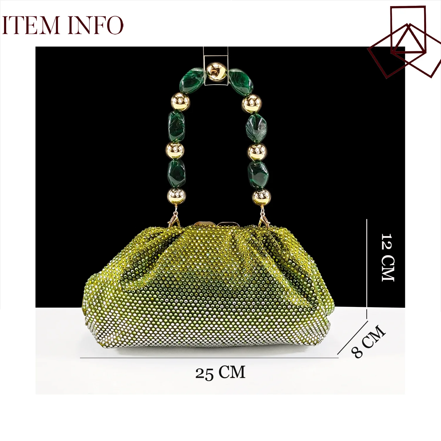 Queena Yan Shiny Italian Fashion Pointed Toe Women High Heel Shoes Mixed Color Effect Rhinestone Decoration Shoes And Bag Set