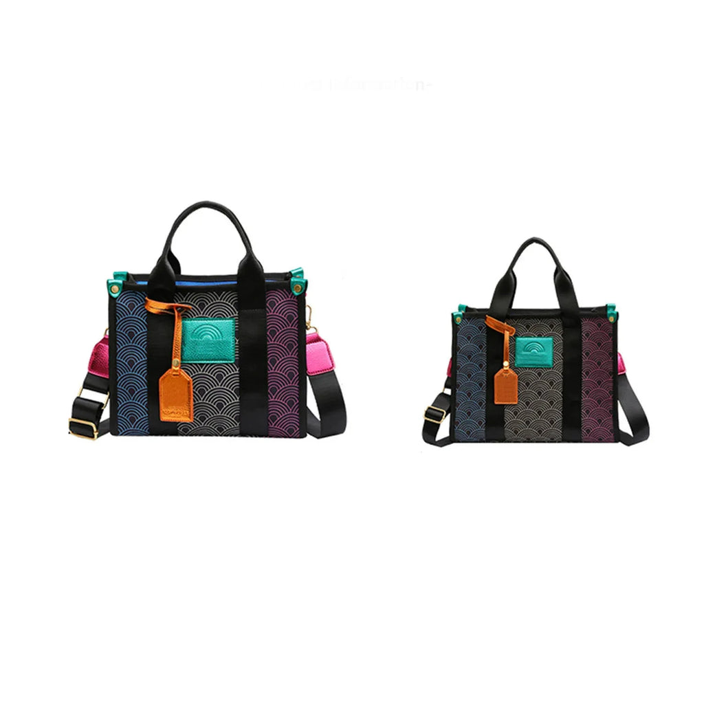 Women's K-G Gradient Stitching Fashion Tote Bag Shoulder Bags Crossbody Bag Ladies CrossBody Handbag Bags Black Small And Large