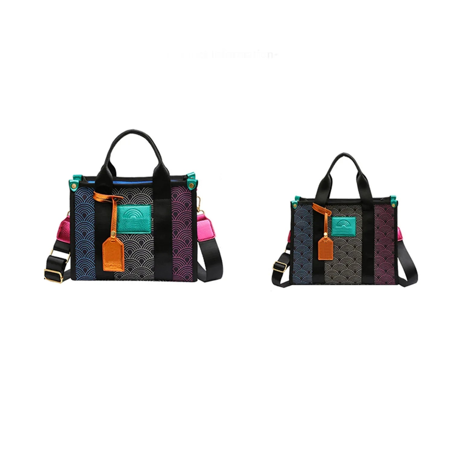 Women's K-G Gradient Stitching Fashion Tote Bag Shoulder Bags Crossbody Bag Ladies CrossBody Handbag Bags Black Small And Large