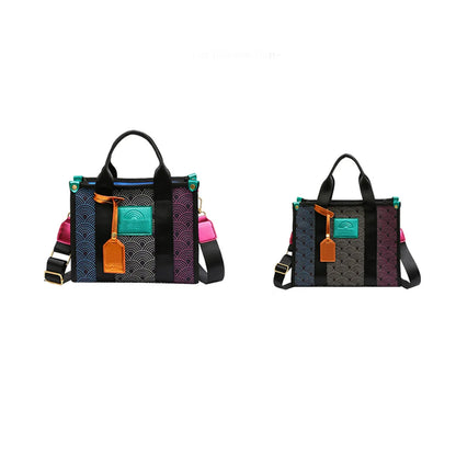 Women's K-G Gradient Stitching Fashion Tote Bag Shoulder Bags Crossbody Bag Ladies CrossBody Handbag Bags Black Small And Large
