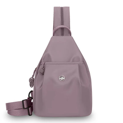 Women's Lightweight Mini Backpack, Oxford Cloth Chest Bag with Anti-theft Function, Simple Stylish Versatile Convertible Daypack