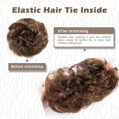 Human Hair Messy Bun Hair Piece for Women