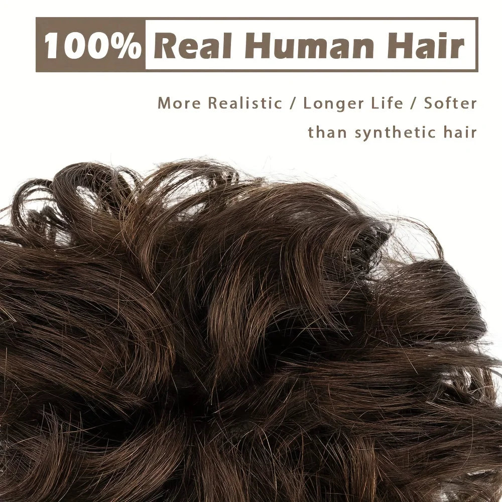 Human Hair Messy Bun Hair Piece for Women