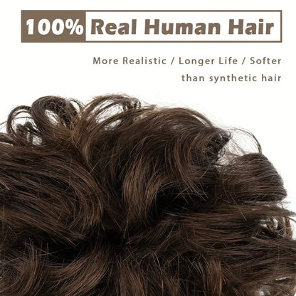 Human Hair Messy Bun Hair Piece for Women
