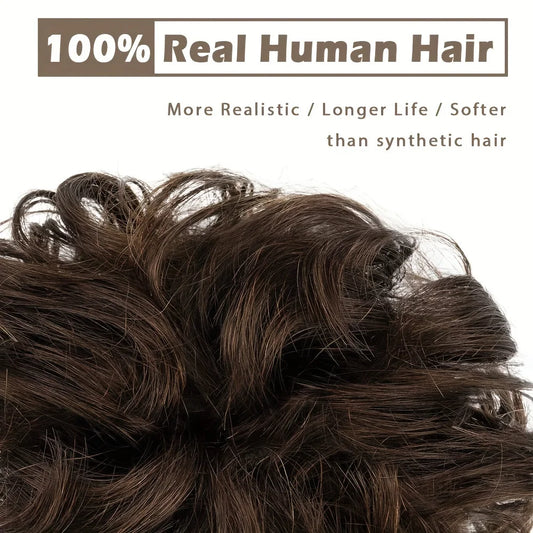 Human Hair Messy Bun Hair Piece for Women