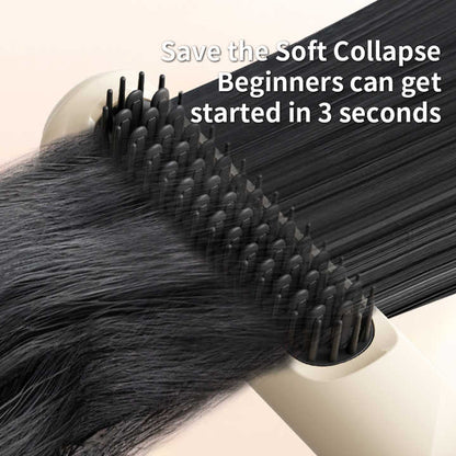 NNEDSZ Blue Portable USB Rechargeable Cold Wind Ionic Hair Straightening Brush, Multi-Functional Hair Straightener and Curler, Lightweight and Travel-Friendly
