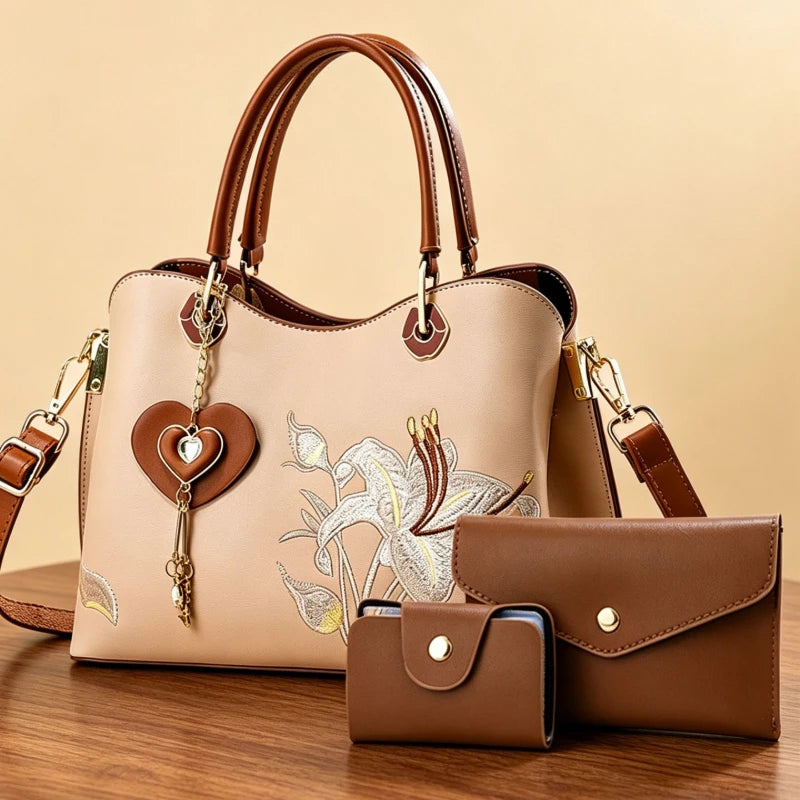 Chinese-style embroidered handbags for women, light luxury versatile embroidered shoulder bags for ladies