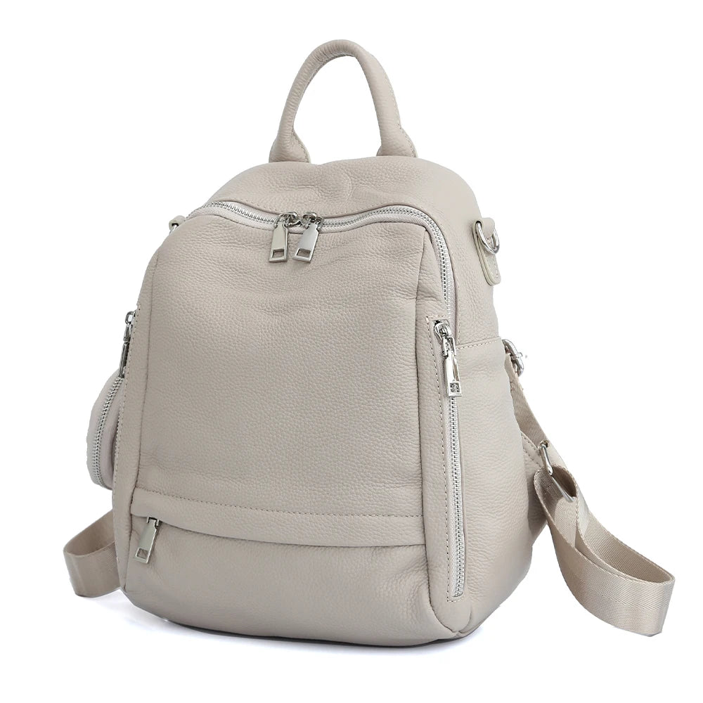 Zency Women's Genuine Leather Backpack High-Quality School Bag Travel Female Shopper Shoulder Satchel Rucksack Commuter