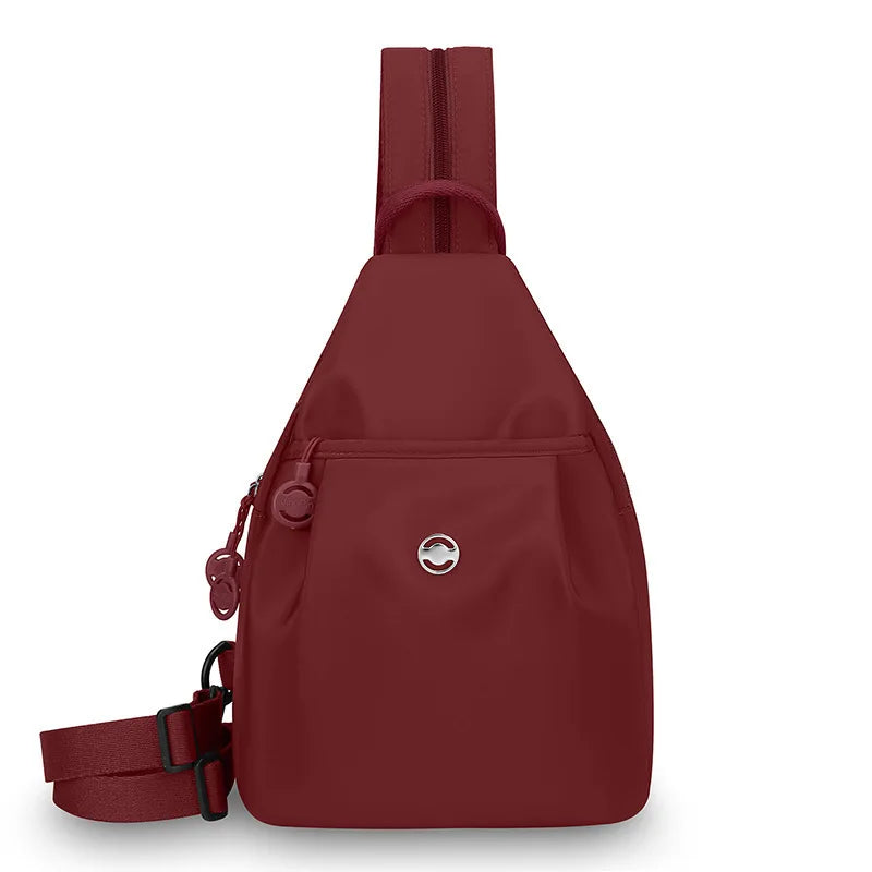 Women's Lightweight Mini Backpack, Oxford Cloth Chest Bag with Anti-theft Function, Simple Stylish Versatile Convertible Daypack
