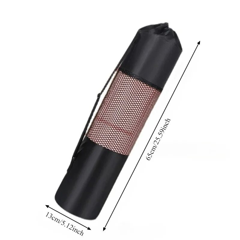 1 Breathable Yoga Mat Storage Mesh Bag - Durable Oxford Fabric, Black with Shoulder Strap, Perfect for Everyday Use and Fitness