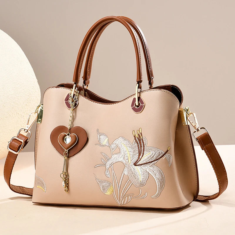 Chinese-style embroidered handbags for women, light luxury versatile embroidered shoulder bags for ladies