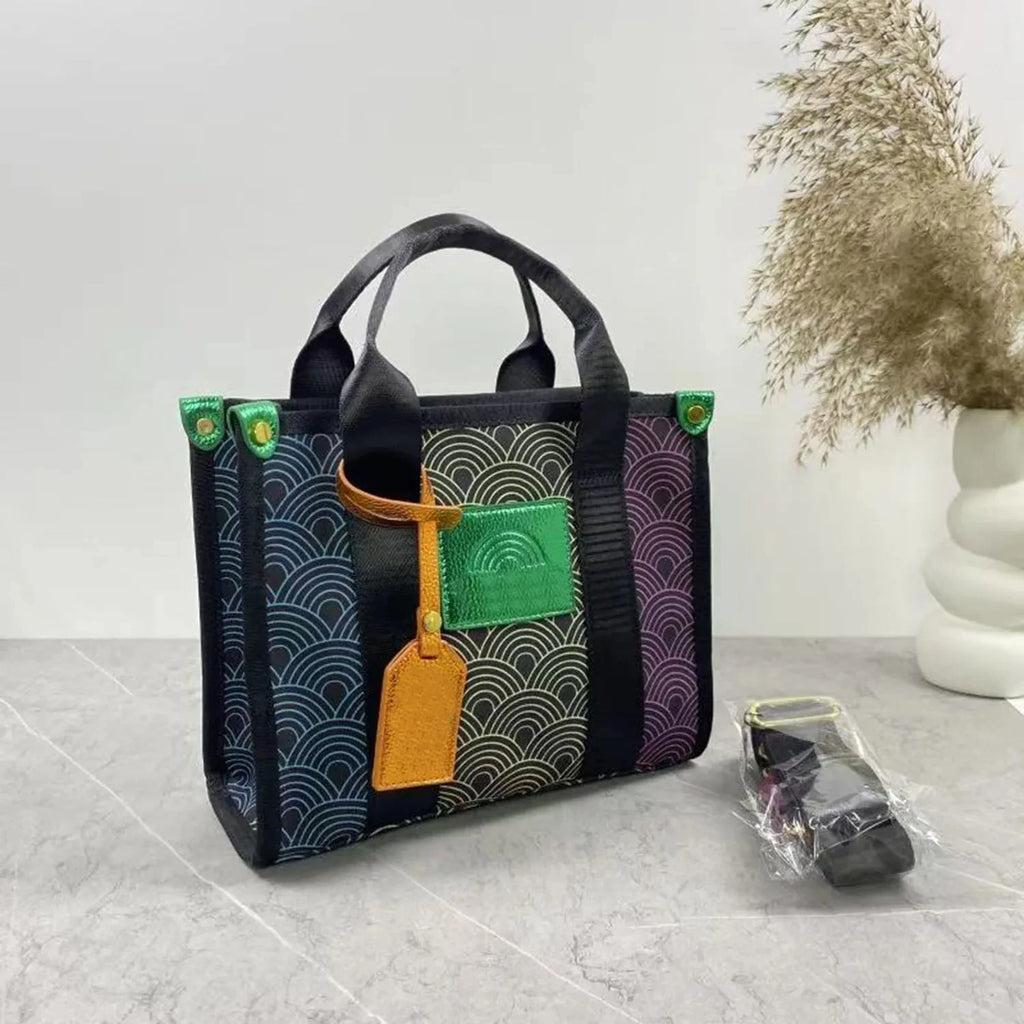 Women's K-G Gradient Stitching Fashion Tote Bag Shoulder Bags Crossbody Bag Ladies CrossBody Handbag Bags Black Small And Large