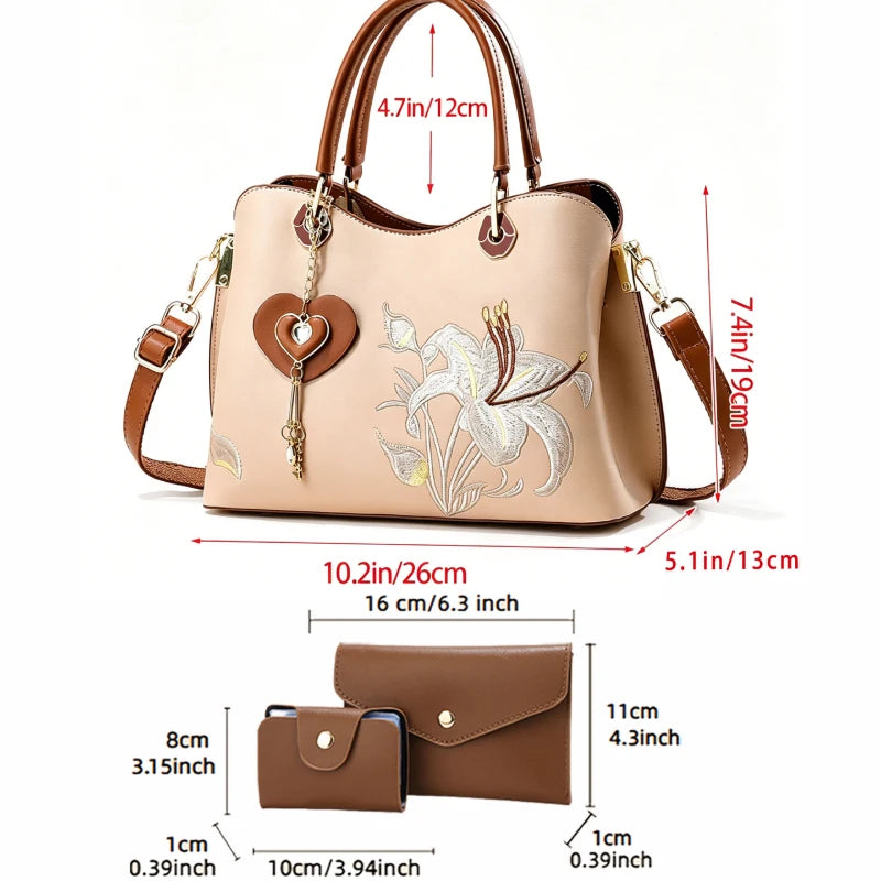 Chinese-style embroidered handbags for women, light luxury versatile embroidered shoulder bags for ladies