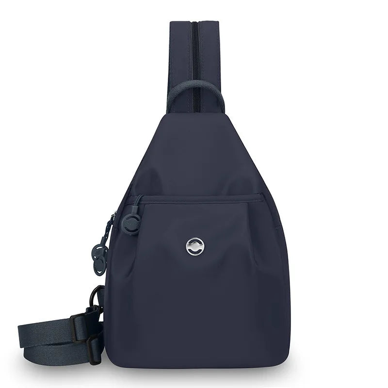 Women's Lightweight Mini Backpack, Oxford Cloth Chest Bag with Anti-theft Function, Simple Stylish Versatile Convertible Daypack