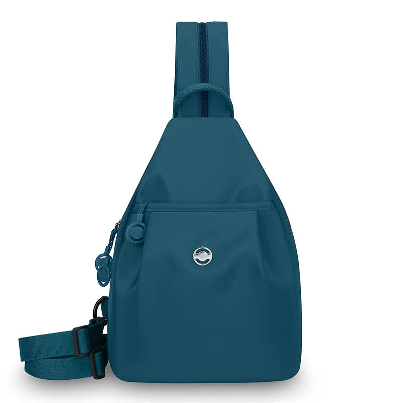 Women's Lightweight Mini Backpack, Oxford Cloth Chest Bag with Anti-theft Function, Simple Stylish Versatile Convertible Daypack