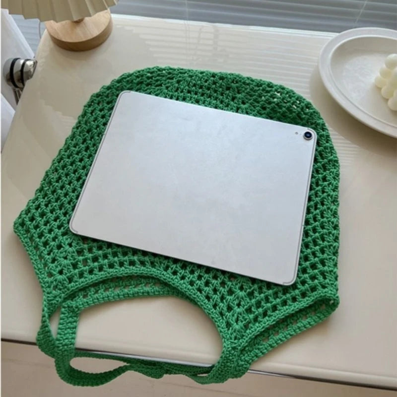 Women's Shoulder Bags Casual Straw Wicker Woven Ladies Tote Messenger Shopping  Bag Leisure Large Capacity Cotton Woven Bag
