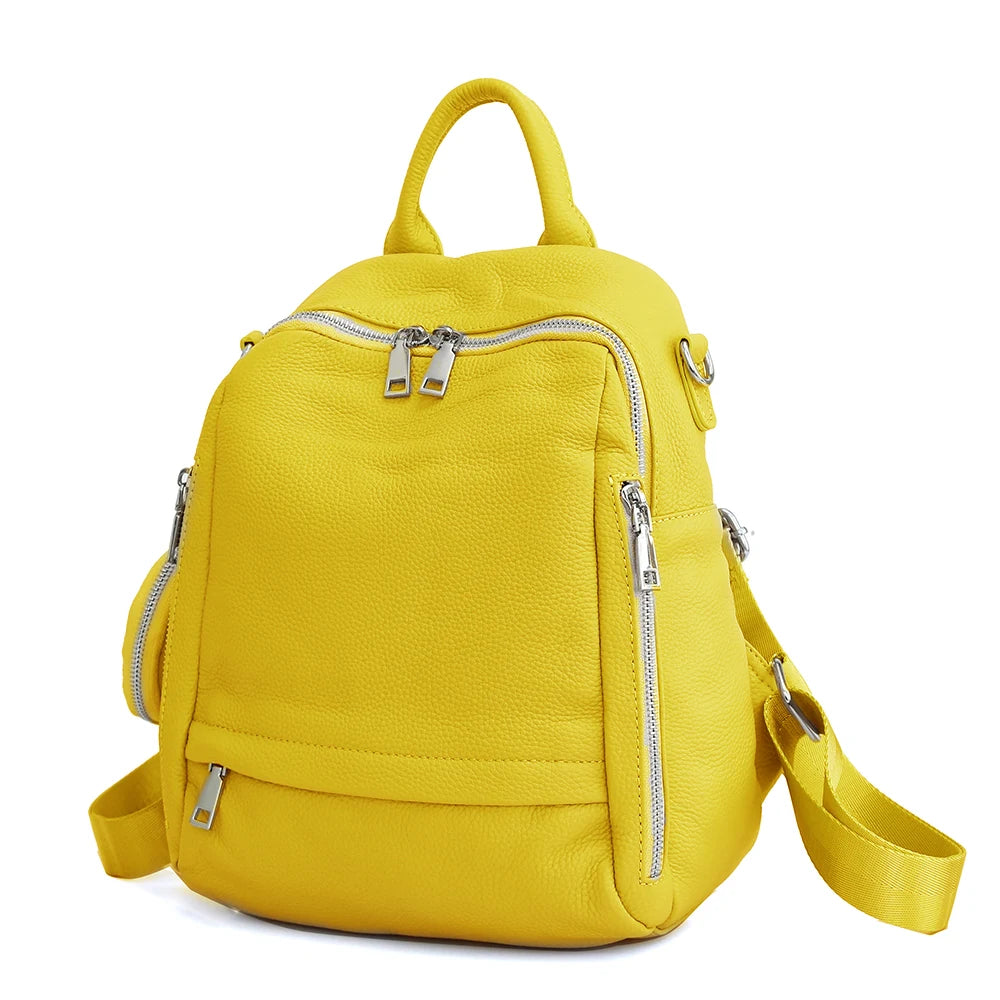 Zency Women's Genuine Leather Backpack High-Quality School Bag Travel Female Shopper Shoulder Satchel Rucksack Commuter