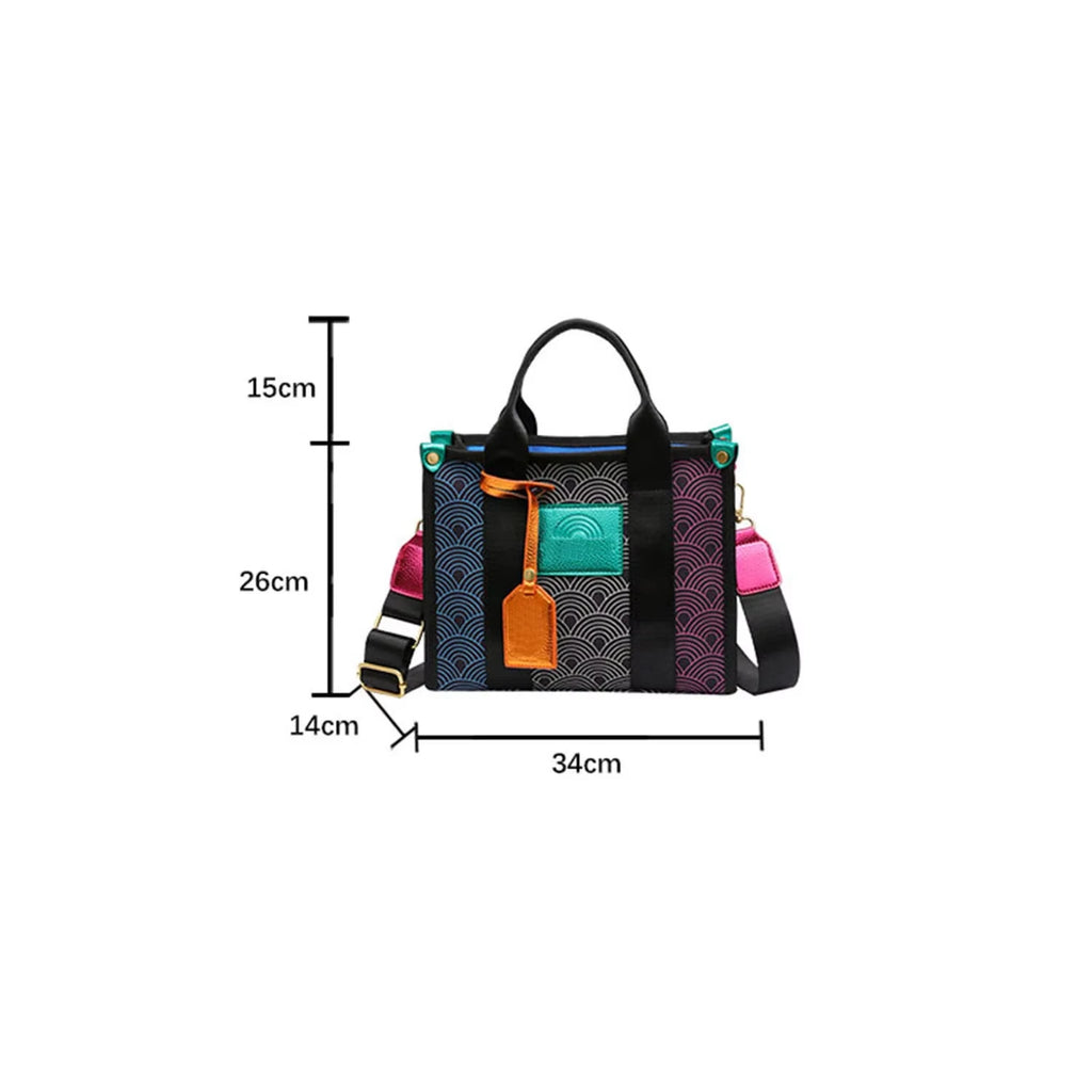 Women's K-G Gradient Stitching Fashion Tote Bag Shoulder Bags Crossbody Bag Ladies CrossBody Handbag Bags Black Small And Large