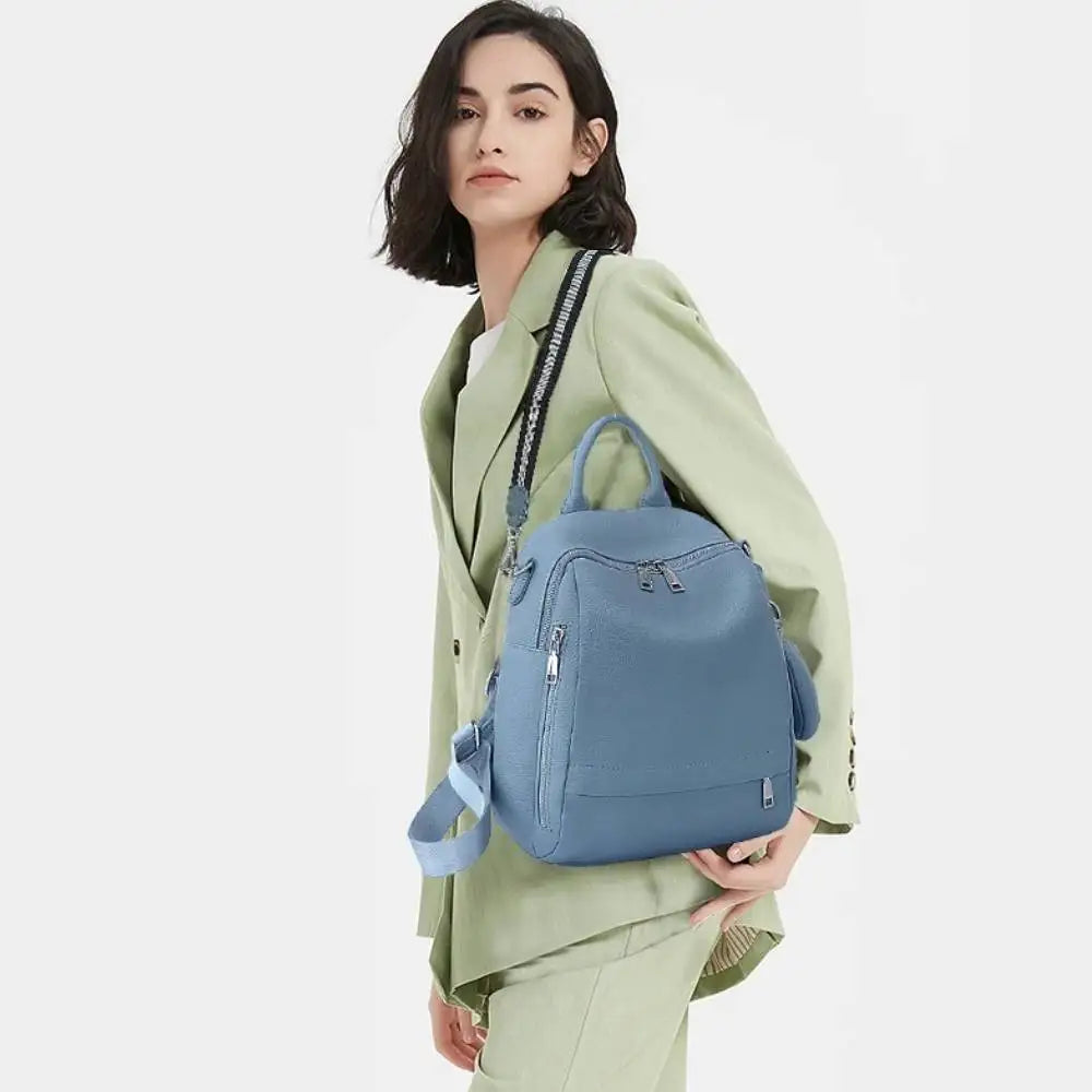 Zency Women's Genuine Leather Backpack High-Quality School Bag Travel Female Shopper Shoulder Satchel Rucksack Commuter