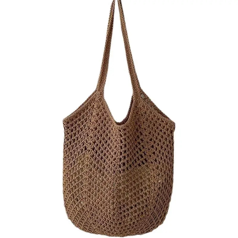 Women's Shoulder Bags Casual Straw Wicker Woven Ladies Tote Messenger Shopping  Bag Leisure Large Capacity Cotton Woven Bag